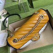 Gucci GG Marmont small shoulder bag white and yellow leather 443497 26cm - 4