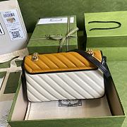 Gucci GG Marmont small shoulder bag white and yellow leather 443497 26cm - 3