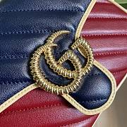 Gucci GG Marmont mini top handle bag in blue and red leather 583571 21cm - 4