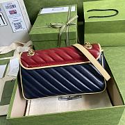 Gucci GG Marmont small shoulder bag blue and red leather 443497 26cm - 5