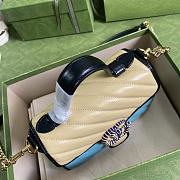 Gucci GG Marmont mini top handle bag in butter and pastel blue leather 583571 21cm - 6