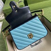 Gucci GG Marmont mini top handle bag in butter and pastel blue leather 583571 21cm - 5