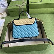 Gucci GG Marmont mini top handle bag in butter and pastel blue leather 583571 21cm - 4