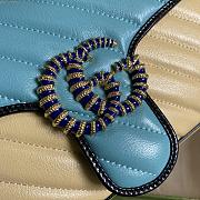 Gucci GG Marmont small shoulder bag in butter and pastel blue leather 443497 26cm - 4