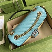 Gucci GG Marmont small shoulder bag in butter and pastel blue leather 443497 26cm - 6