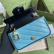 GG Marmont super mini bag in butter and pastel blue leather 574969 16.5cm - 5