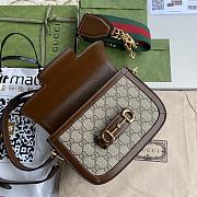 Gucci Horsebit 1955 mini bag GG supreme canvas brown 658574 20.5cm - 4