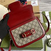 Gucci Horsebit 1955 mini bag GG supreme canvas red 658574 20.5cm - 4
