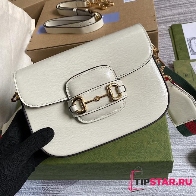 Gucci Horsebit 1955 mini bag white leather 658574 20.5cm - 1