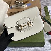 Gucci Horsebit 1955 mini bag white leather 658574 20.5cm - 1