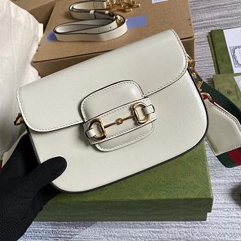 Gucci Horsebit 1955 mini bag white leather 658574 20.5cm