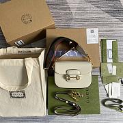 Gucci Horsebit 1955 mini bag white leather 658574 20.5cm - 3