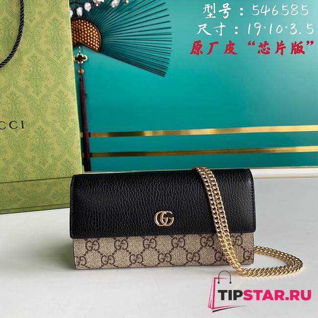 Gucci GG Marmont chain wallet black 546585 19cm - 1