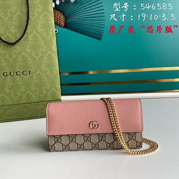 Gucci GG Marmont chain wallet pink 546585 19cm