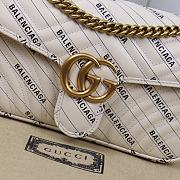 Gucci The Hacker Project small GG Marmont bag white leather 443497 25.5cm - 2