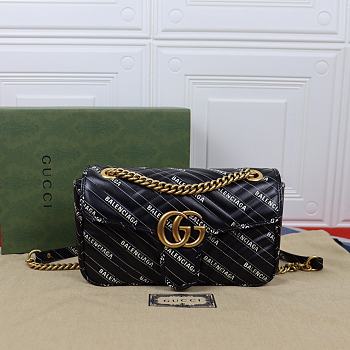 Gucci The Hacker Project small GG Marmont bag black leather 443497 25.5cm