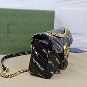 Gucci The Hacker Project small GG Marmont bag black leather 443497 25.5cm - 6