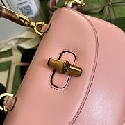 Gucci Small top handle bag with Bamboo pink leather 675797 21cm - 2