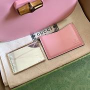 Gucci Small top handle bag with Bamboo pink leather 675797 21cm - 3
