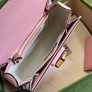 Gucci Small top handle bag with Bamboo pink leather 675797 21cm - 4
