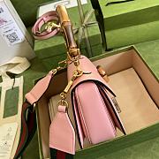 Gucci Small top handle bag with Bamboo pink leather 675797 21cm - 6