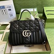 GG Marmont small top handle bag black leather 498110 27cm - 1