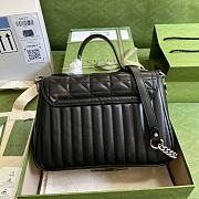 GG Marmont small top handle bag black leather 498110 27cm - 4
