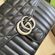 GG Marmont small top handle bag black leather 498110 27cm - 6