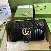 GG Marmont medium shoulder bag black leather 443496 31cm - 1