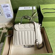 GG Marmont mini top handle bag white leather 583571 21cm - 5
