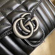 GG Marmont mini top handle bag black leather 583571 21cm - 3