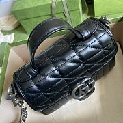GG Marmont mini top handle bag black leather 583571 21cm - 4