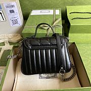 GG Marmont mini top handle bag black leather 583571 21cm - 5