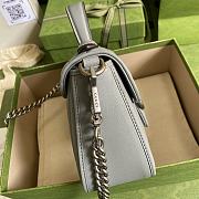 GG Marmont mini top handle bag grey leather 583571 21cm - 3
