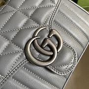 GG Marmont mini top handle bag grey leather 583571 21cm - 4