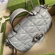 GG Marmont mini top handle bag grey leather 583571 21cm - 6
