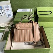 GG Marmont mini top handle bag rose beige leather 583571 21cm - 5