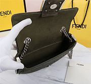 Fendi Midi baguette chain green FF fabric bag 8BR793AHW5F1F2L 24cm - 4