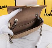 Fendi Midi baguette chain beige FF fabric bag 8BR793AHW5F1F2L 24cm - 6