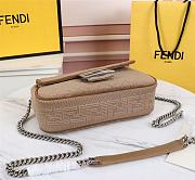 Fendi Midi baguette chain beige FF fabric bag 8BR793AHW5F1F2L 24cm - 3