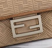 Fendi Midi baguette chain beige FF fabric bag 8BR793AHW5F1F2L 24cm - 2