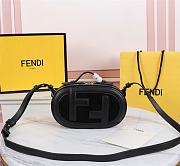 Fendi mini Camera case black leather and suede mini-bag 21cm - 1