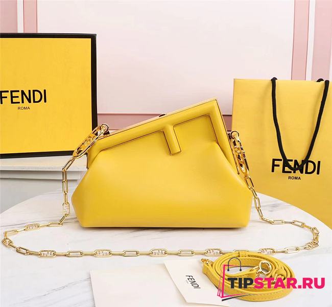 Fendi Frist medium yellow leather bag 3001 32.5cm - 1