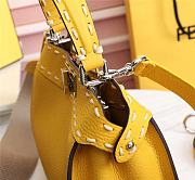Fendi Peekaboo iconic mini yellow full grain leather bag 8BN244AFQ8F1B10 23cm - 6