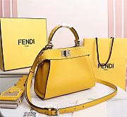 Fendi Peekaboo iconic mini yellow full grain leather bag 8BN244AFQ8F1B10 23cm - 5
