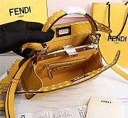 Fendi Peekaboo iconic mini yellow full grain leather bag 8BN244AFQ8F1B10 23cm - 3