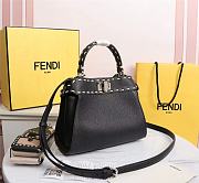 Fendi Peekaboo iconic mini black full grain leather bag 8BN244 23cm - 5