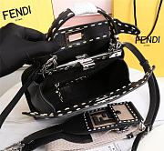 Fendi Peekaboo iconic mini black full grain leather bag 8BN244 23cm - 3