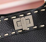 Fendi Peekaboo iconic mini black full grain leather bag 8BN244 23cm - 2