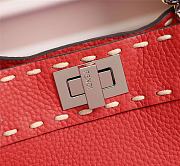 Fendi Peekaboo iconic mini red full grain leather bag 8BN244AFQ8F0PG3 23cm - 2